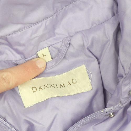 Dannimac Womens Purple Hooded Waterproof Long Rain Coat L