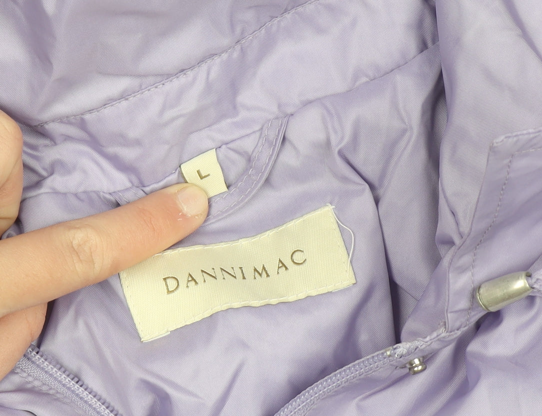 Dannimac Womens Purple Hooded Waterproof Long Rain Coat L
