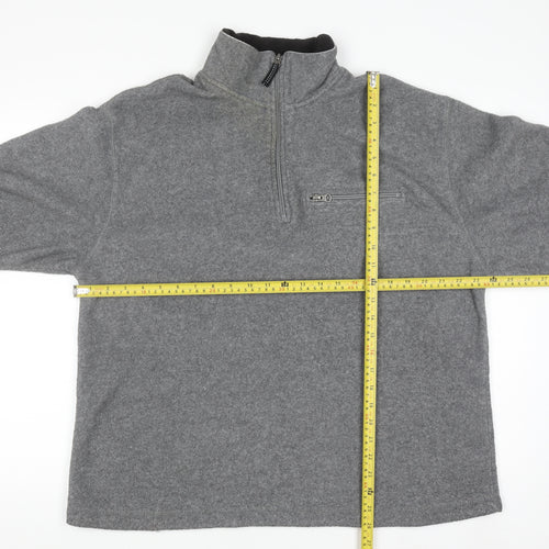 GAP Mens Grey 1/4 Zip Fleece Sweatshirt L Regular Fit Winter Top