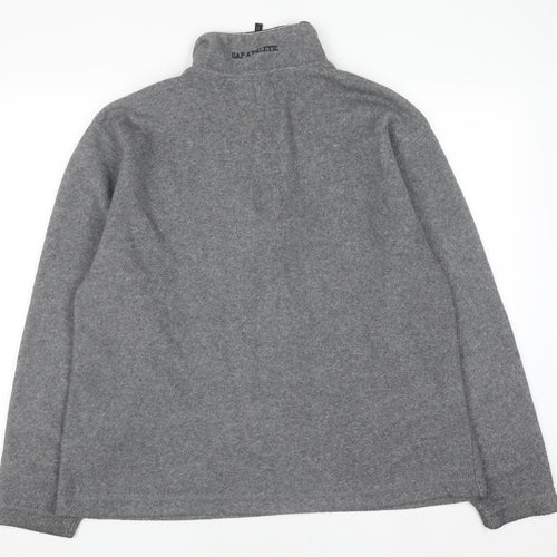 GAP Mens Grey 1/4 Zip Fleece Sweatshirt L Regular Fit Winter Top