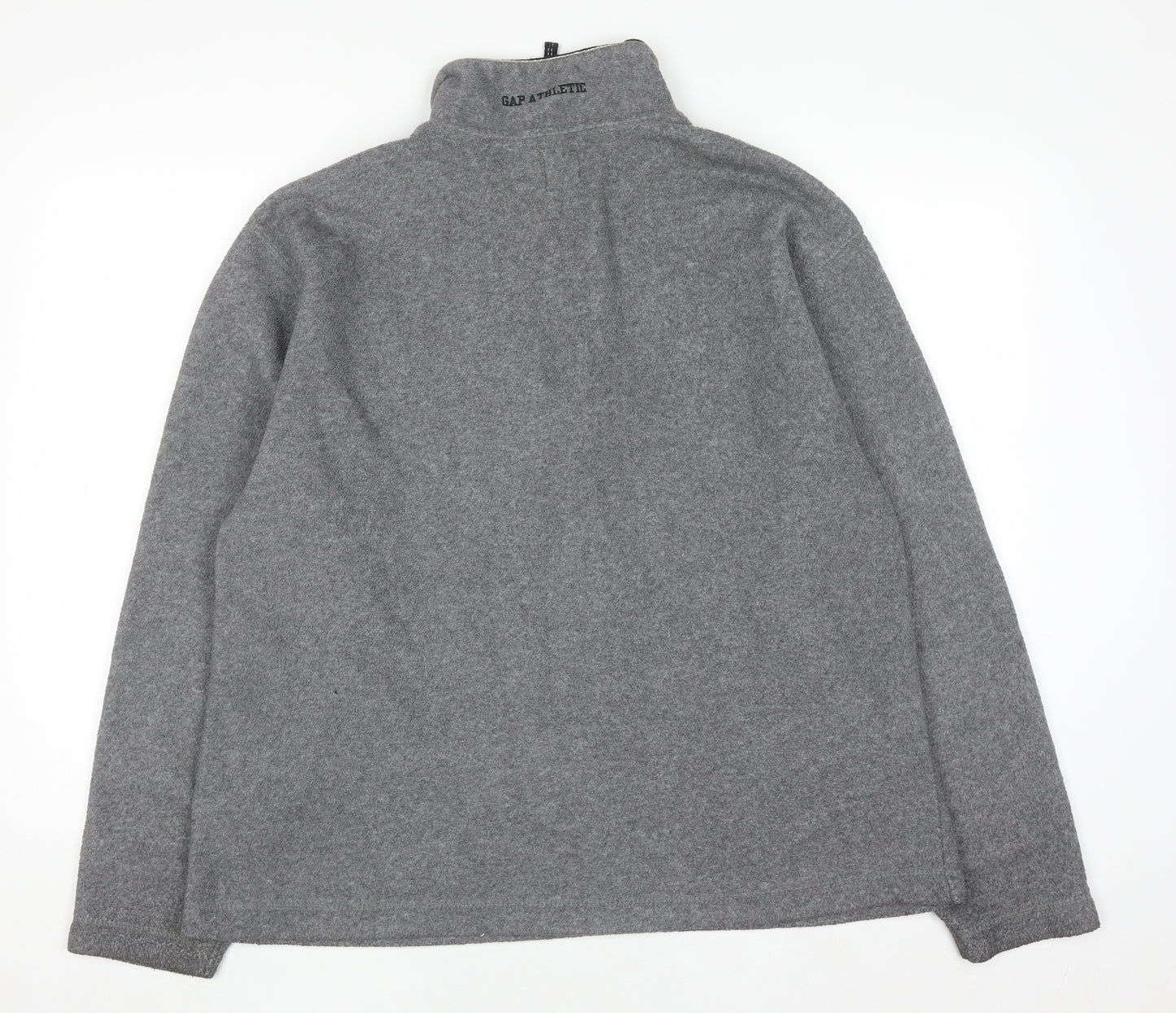 GAP Mens Grey 1/4 Zip Fleece Sweatshirt L Regular Fit Winter Top