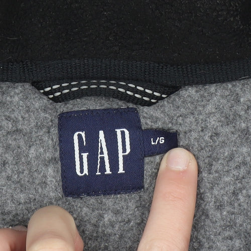 GAP Mens Grey 1/4 Zip Fleece Sweatshirt L Regular Fit Winter Top