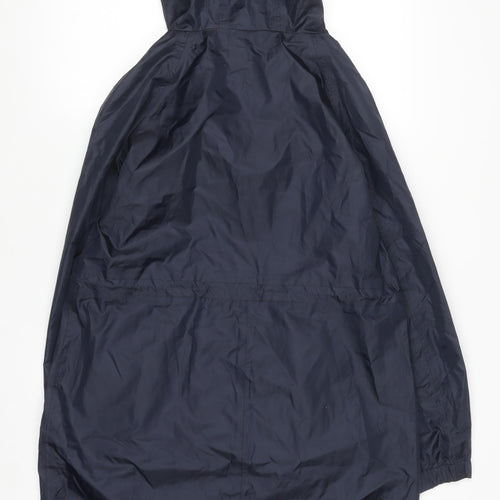 Joules Womens Blue Waterproof Hooded Rain Coat UK 12 Long Lightweight