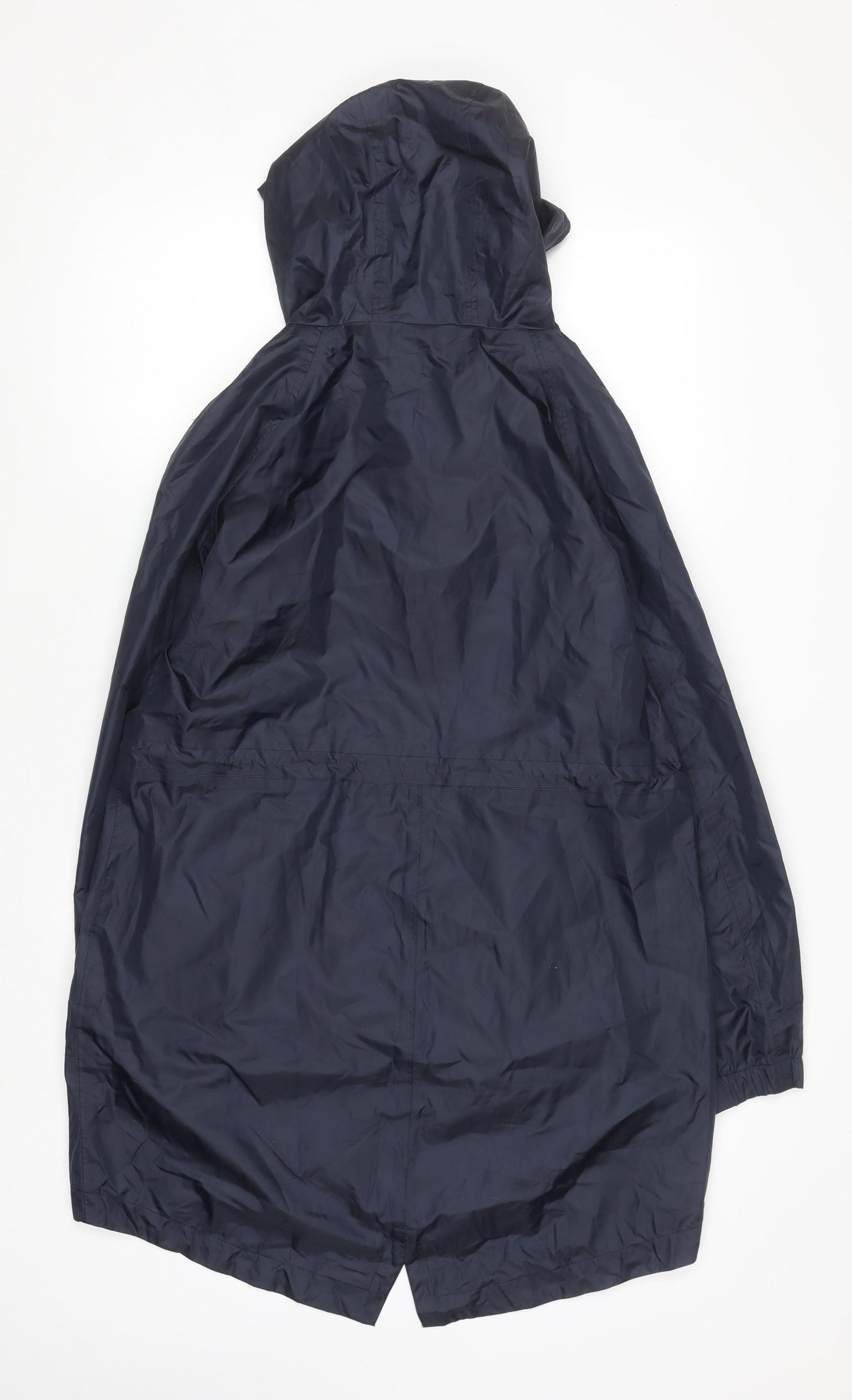 Joules Womens Blue Waterproof Hooded Rain Coat UK 12 Long Lightweight