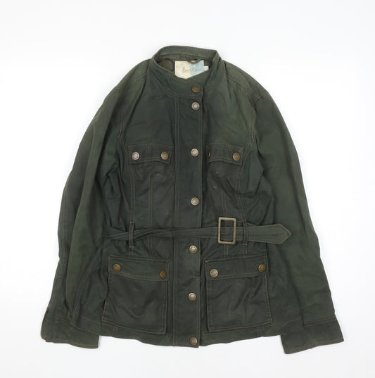 Boden Women’s Green Waxed Cotton Belted Utility Jacket UK 10