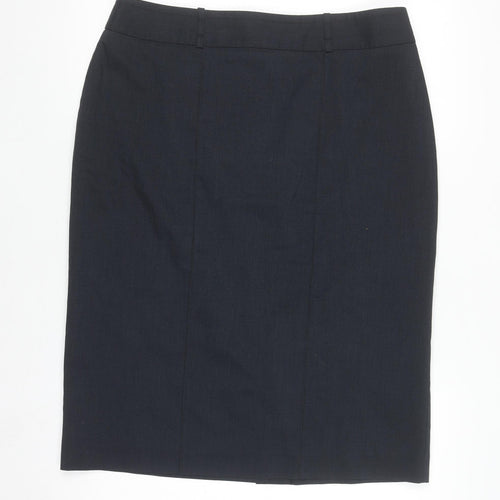 ICONA Women’s Black Knee Length Pencil Skirt Size 14 Workwear