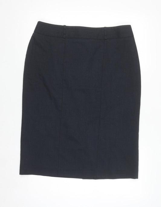 ICONA Women’s Black Knee Length Pencil Skirt Size 14 Workwear