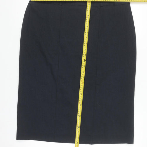 ICONA Women’s Black Knee Length Pencil Skirt Size 14 Workwear