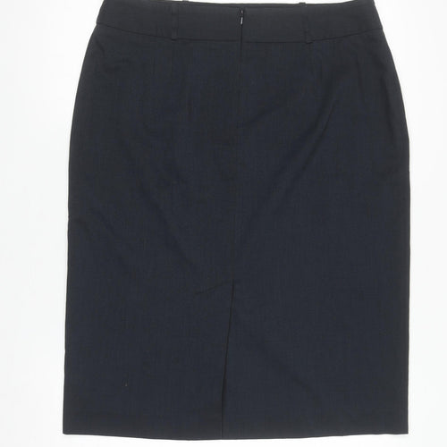 ICONA Women’s Black Knee Length Pencil Skirt Size 14 Workwear