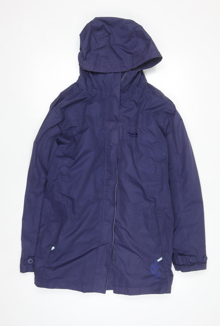 Regatta Women's Blue Waterproof Hooded Rain Jacket Size 12