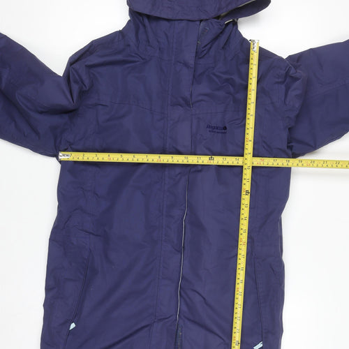 Regatta Women's Blue Waterproof Hooded Rain Jacket Size 12