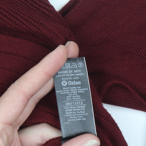 Marks and Spencer Per Una Women's Red Long Sleeve Cardigan Size 12
