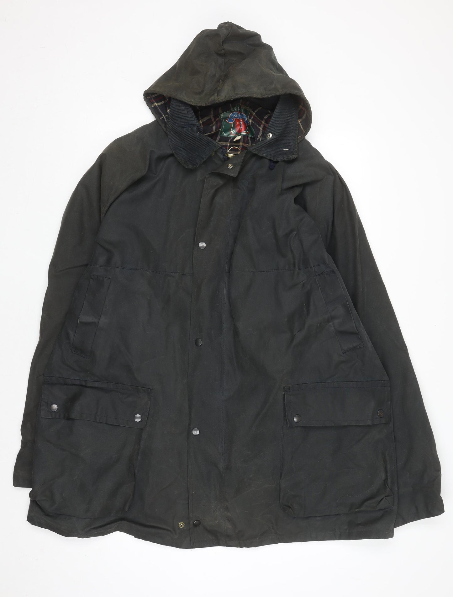 Royal Paddock Men’s Black 2XL Waxed Hooded Country Coat