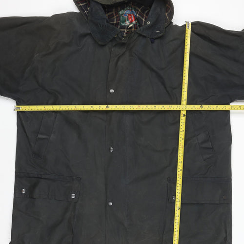Royal Paddock Men’s Black 2XL Waxed Hooded Country Coat