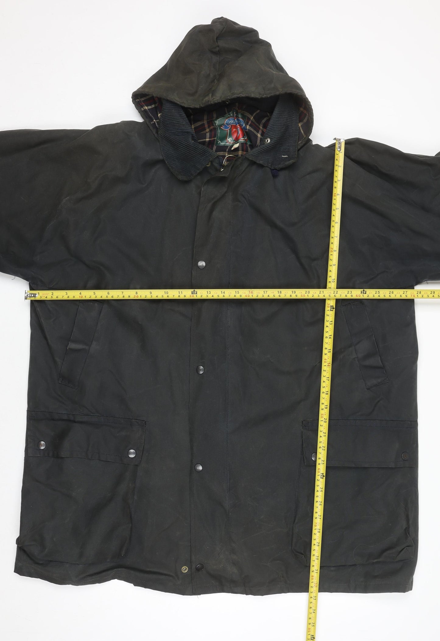 Royal Paddock Men’s Black 2XL Waxed Hooded Country Coat