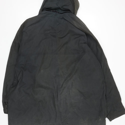 Royal Paddock Men’s Black 2XL Waxed Hooded Country Coat