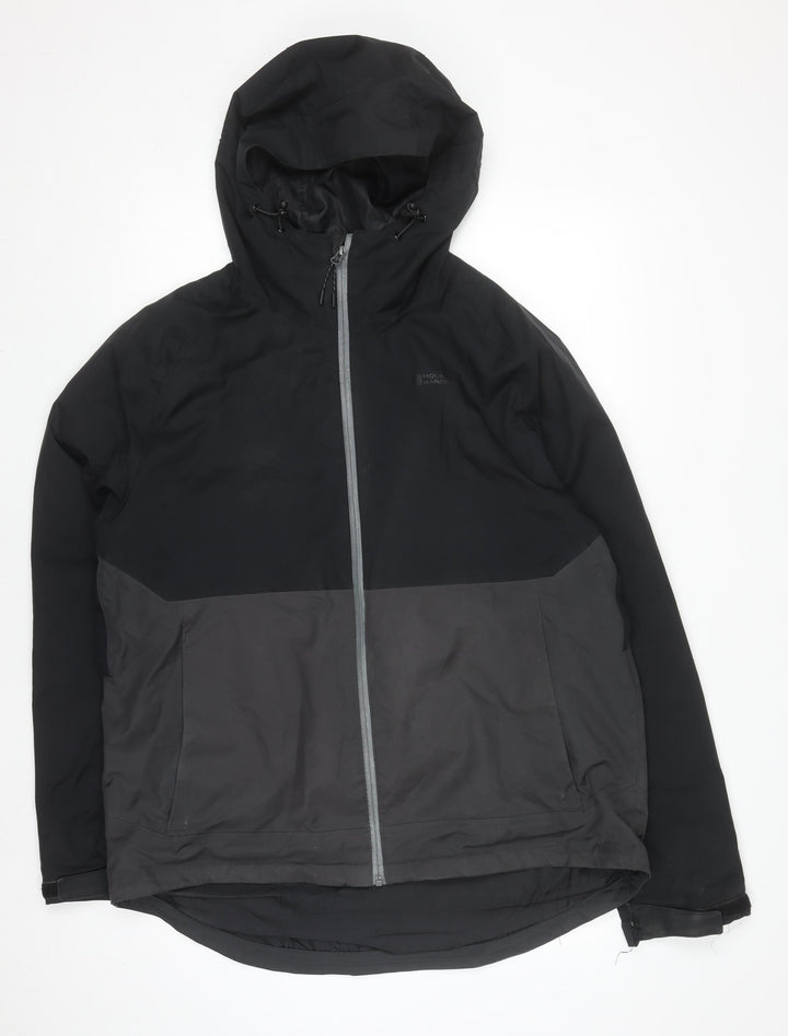 Mountain Warehouse Men's Black Waterproof Hooded XL Rain Jacket