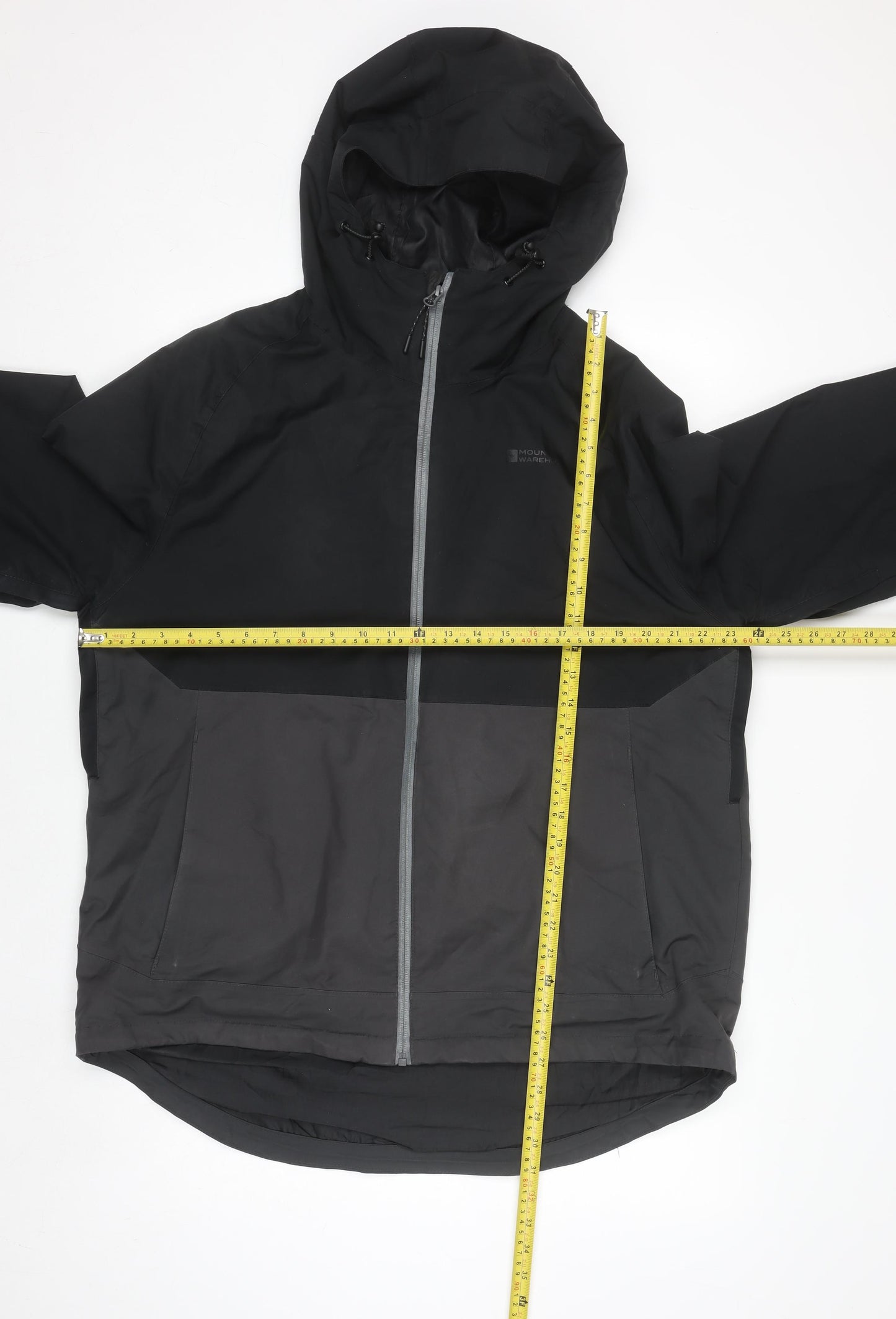 Mountain Warehouse Men's Black Waterproof Hooded XL Rain Jacket