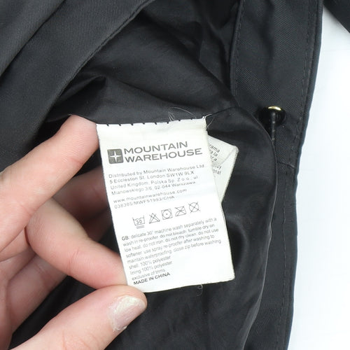 Mountain Warehouse Men's Black Waterproof Hooded XL Rain Jacket