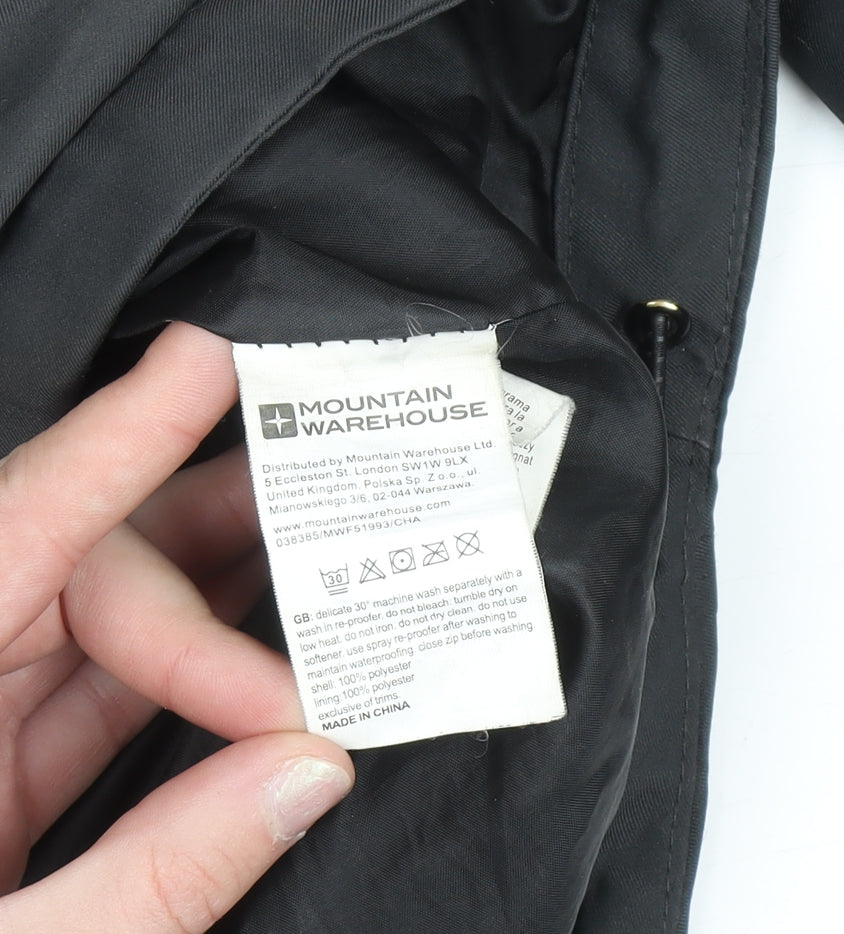 Mountain Warehouse Men's Black Waterproof Hooded XL Rain Jacket