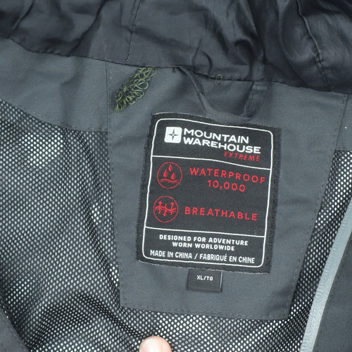 Mountain Warehouse Men's Black Waterproof Hooded XL Rain Jacket