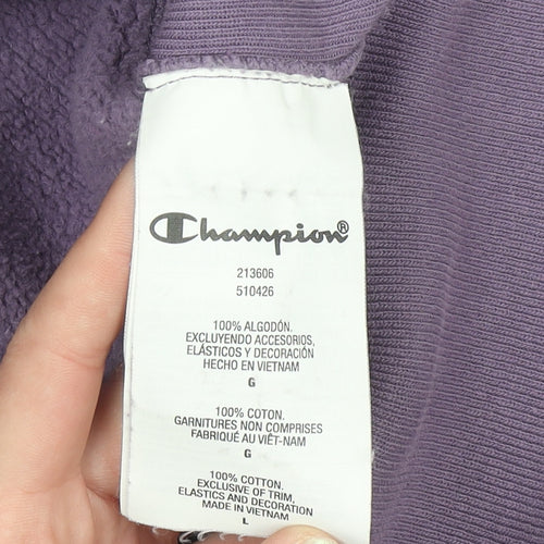 Champion Womens Purple Reverse Weave Pullover Hoodie Size L