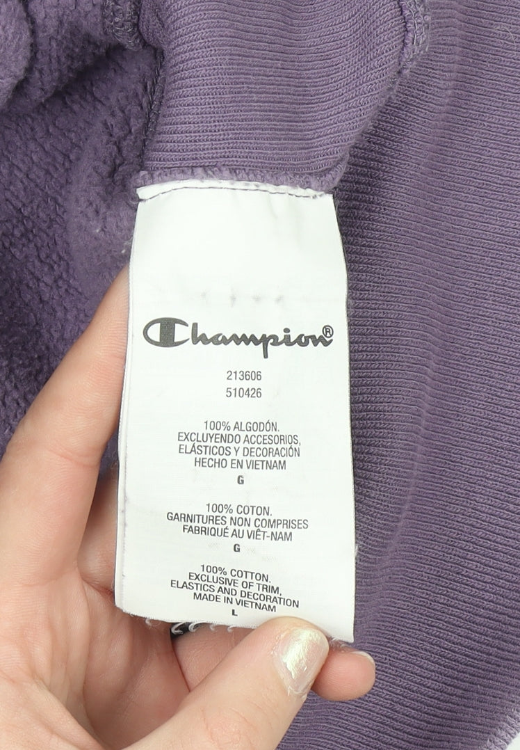 Champion Womens Purple Reverse Weave Pullover Hoodie Size L