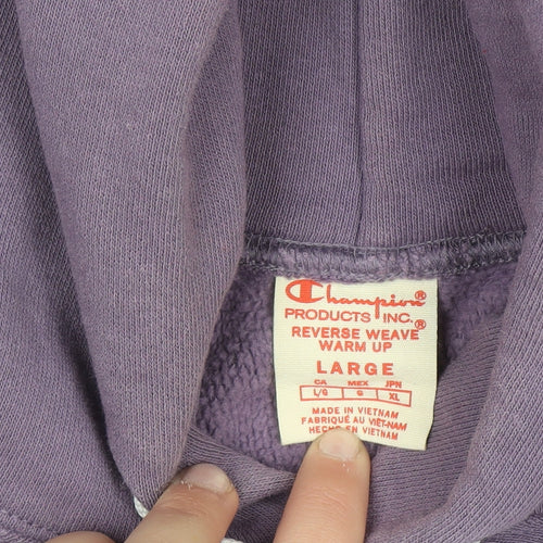 Champion Womens Purple Reverse Weave Pullover Hoodie Size L