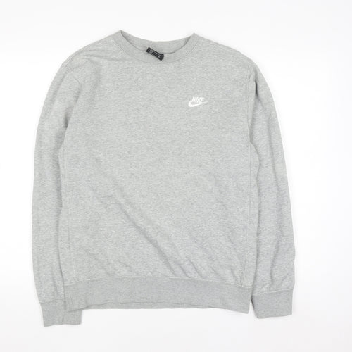Nike Men's Grey Crew Neck Pullover Sweatshirt Size S