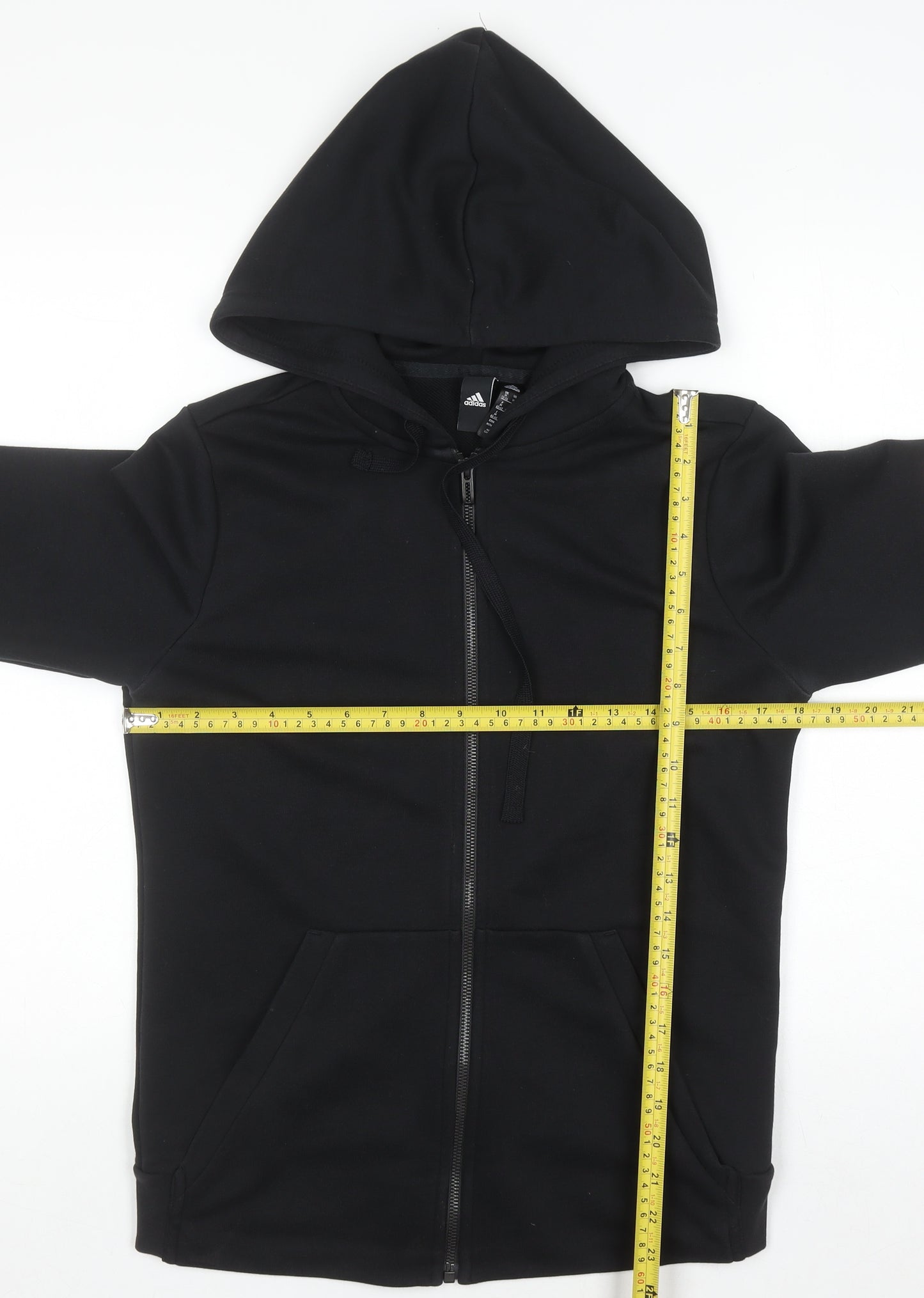 Adidas Womens Black Full Zip Hoodie Size M 12-14 Cotton Blend