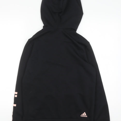 Adidas Womens Black Full Zip Hoodie Size M 12-14 Cotton Blend