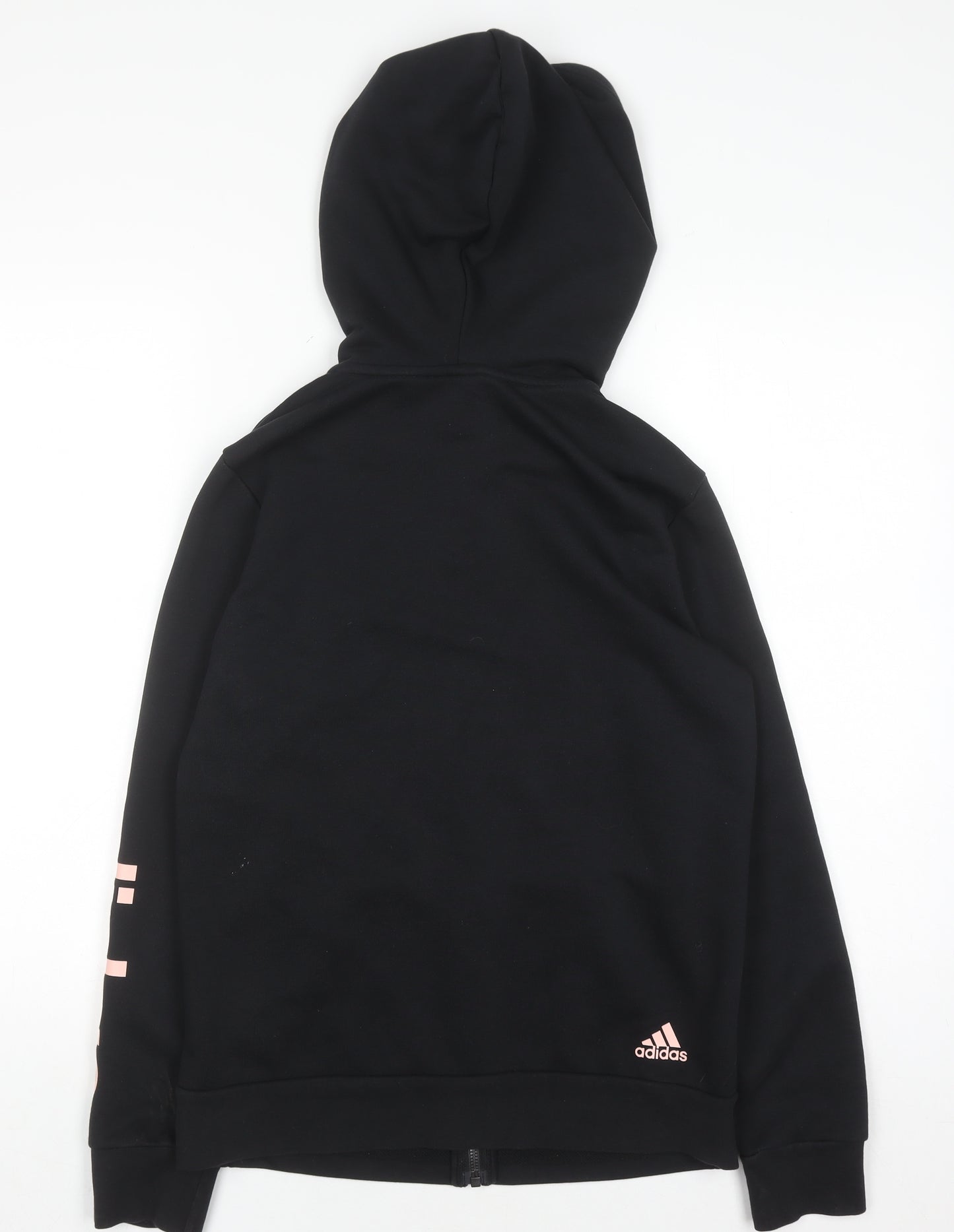 Adidas Womens Black Full Zip Hoodie Size M 12-14 Cotton Blend