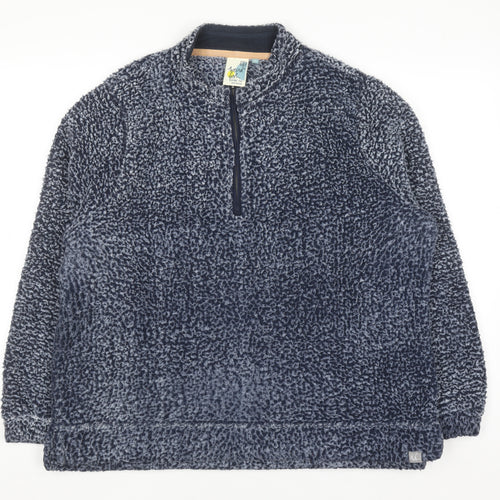 Weird Fish Women Navy Blue 1/4 Zip Fleece Sweatshirt Size 20