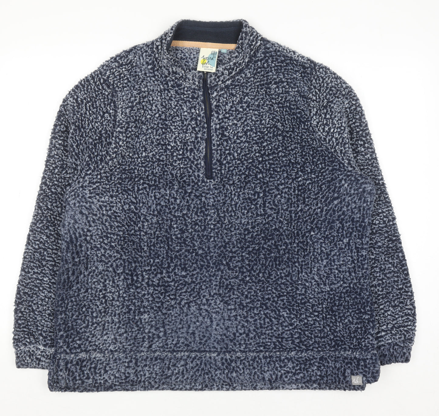 Weird Fish Women Navy Blue 1/4 Zip Fleece Sweatshirt Size 20