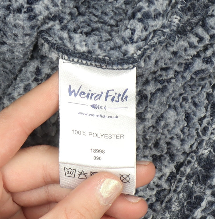 Weird Fish Women Navy Blue 1/4 Zip Fleece Sweatshirt Size 20