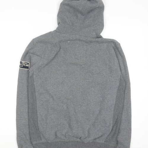 Goodyear Men's Grey Pullover Hoodie S Embroidered Graphic Fleece