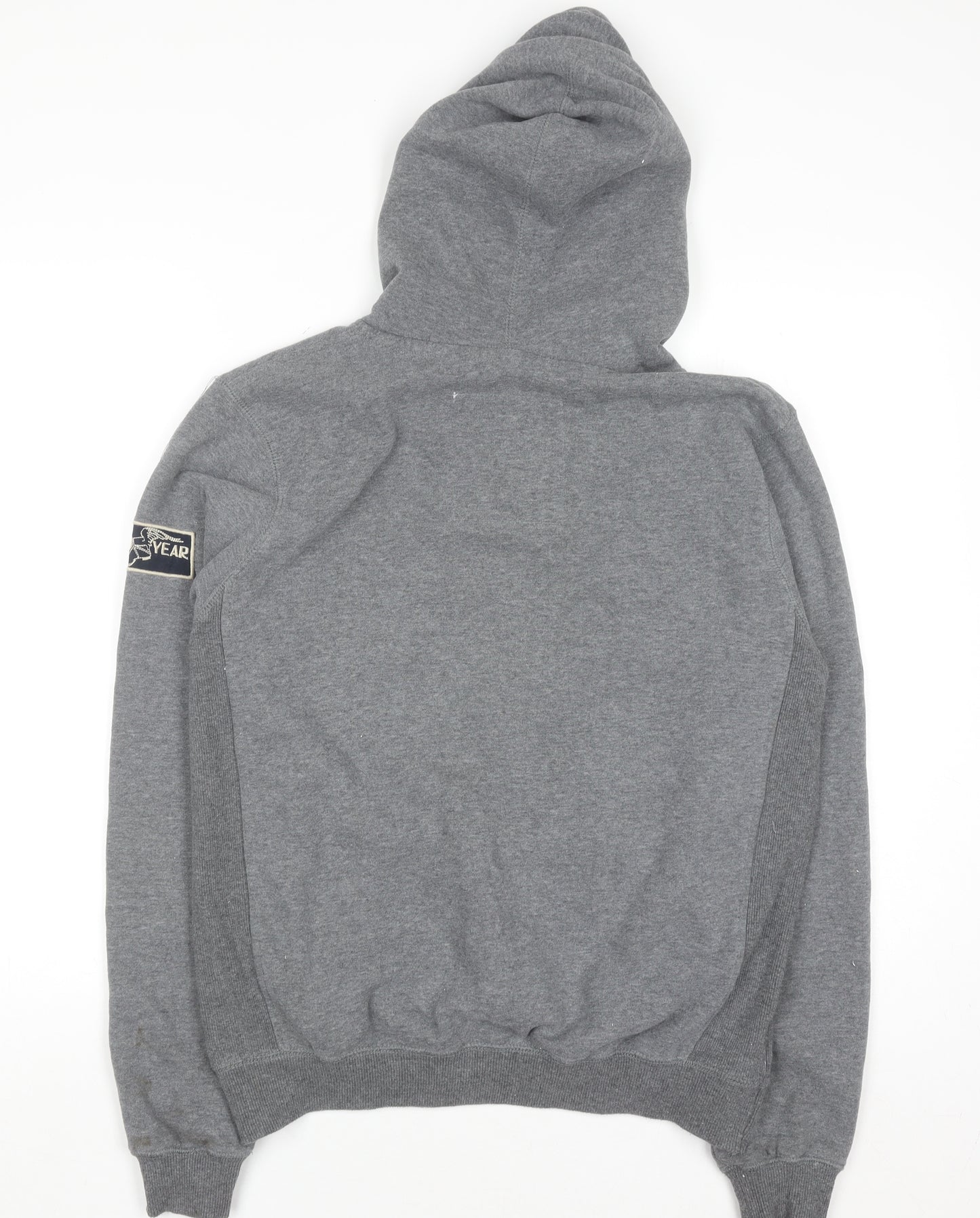 Goodyear Men's Grey Pullover Hoodie S Embroidered Graphic Fleece