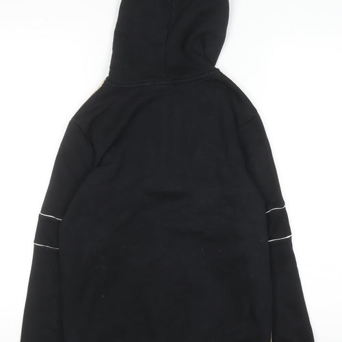 Adidas Boys Beige Black 11-12 Years Half Zip Hoodie with Pockets