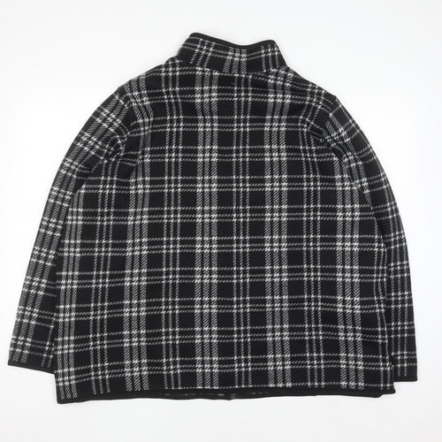 Tu Women's Black Check Fleece Full Zip Jacket Size 26