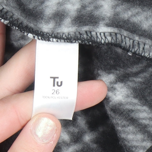Tu Women's Black Check Fleece Full Zip Jacket Size 26