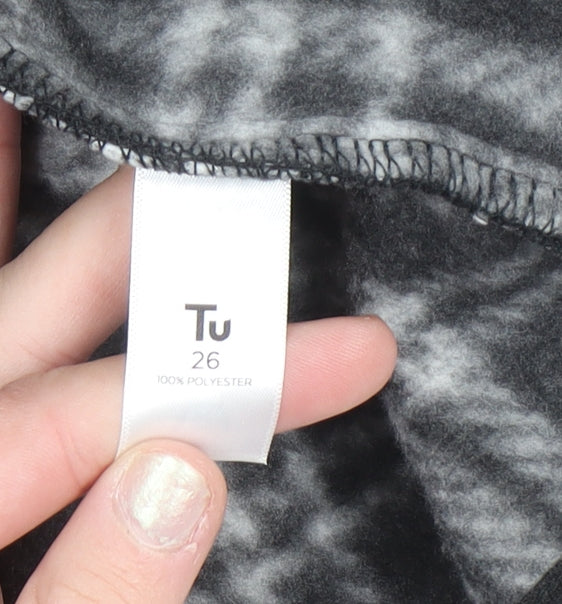 Tu Women's Black Check Fleece Full Zip Jacket Size 26