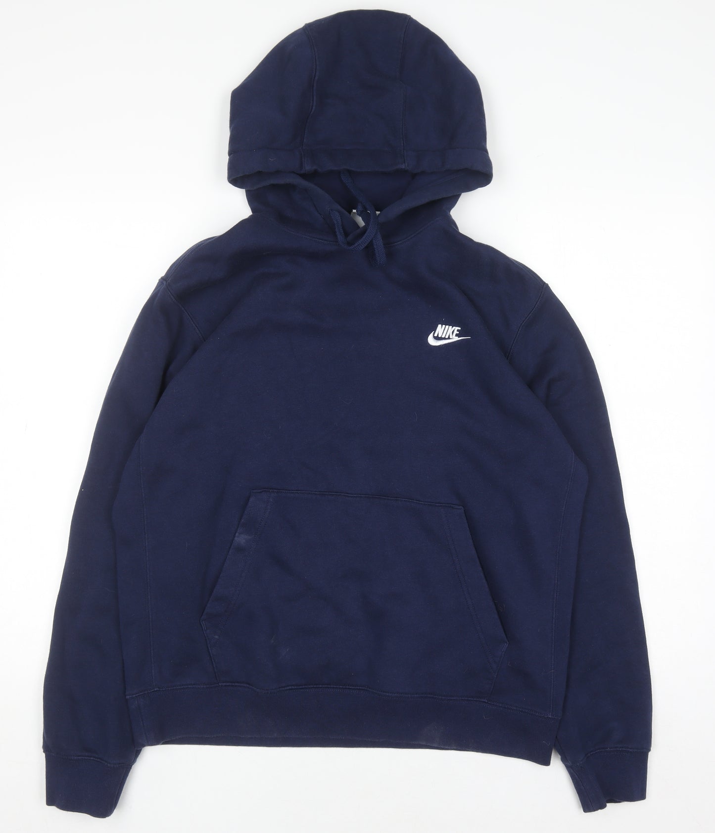 Nike Mens Blue Pullover Hoodie M Regular Fit Fleece Sweatshirt