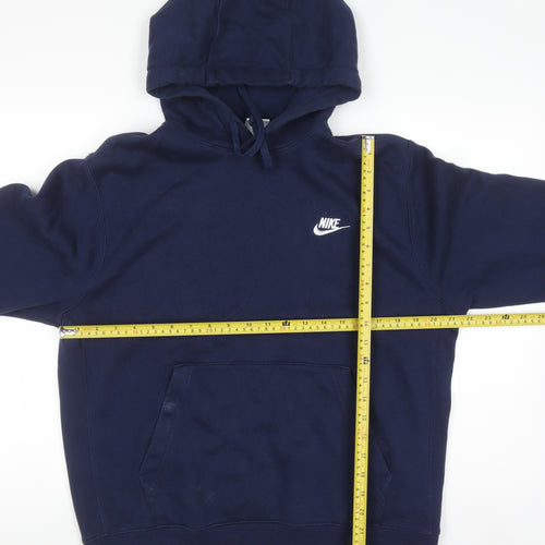 Nike Mens Blue Pullover Hoodie M Regular Fit Fleece Sweatshirt
