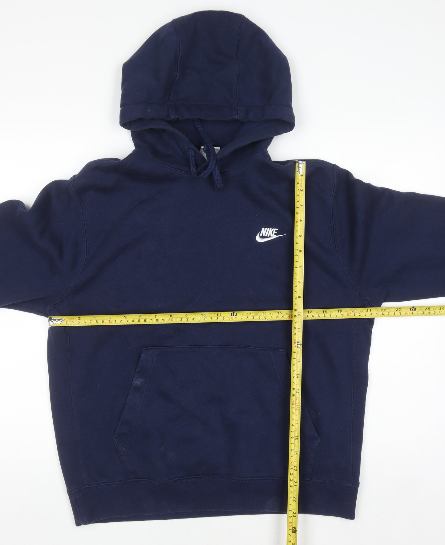 Nike Mens Blue Pullover Hoodie M Regular Fit Fleece Sweatshirt