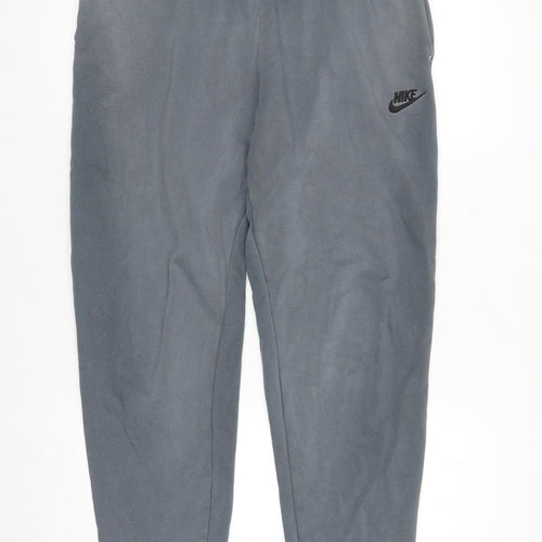 Nike Men's Grey Cotton Fleece Joggers M Regular Fit