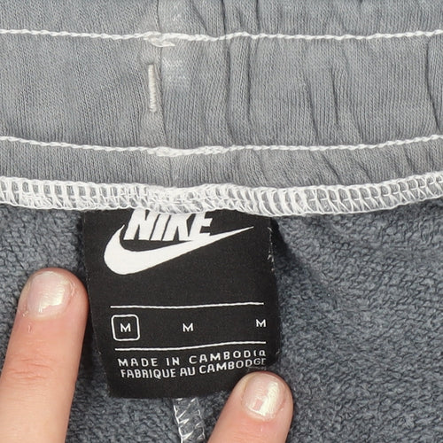 Nike Men's Grey Cotton Fleece Joggers M Regular Fit
