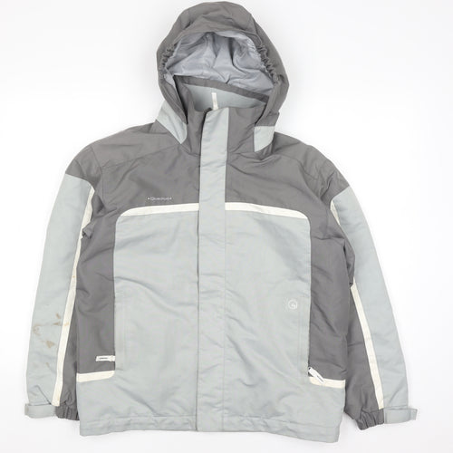 Quechua Boys Grey Waterproof Ski Jacket Hooded Lined 12 Years