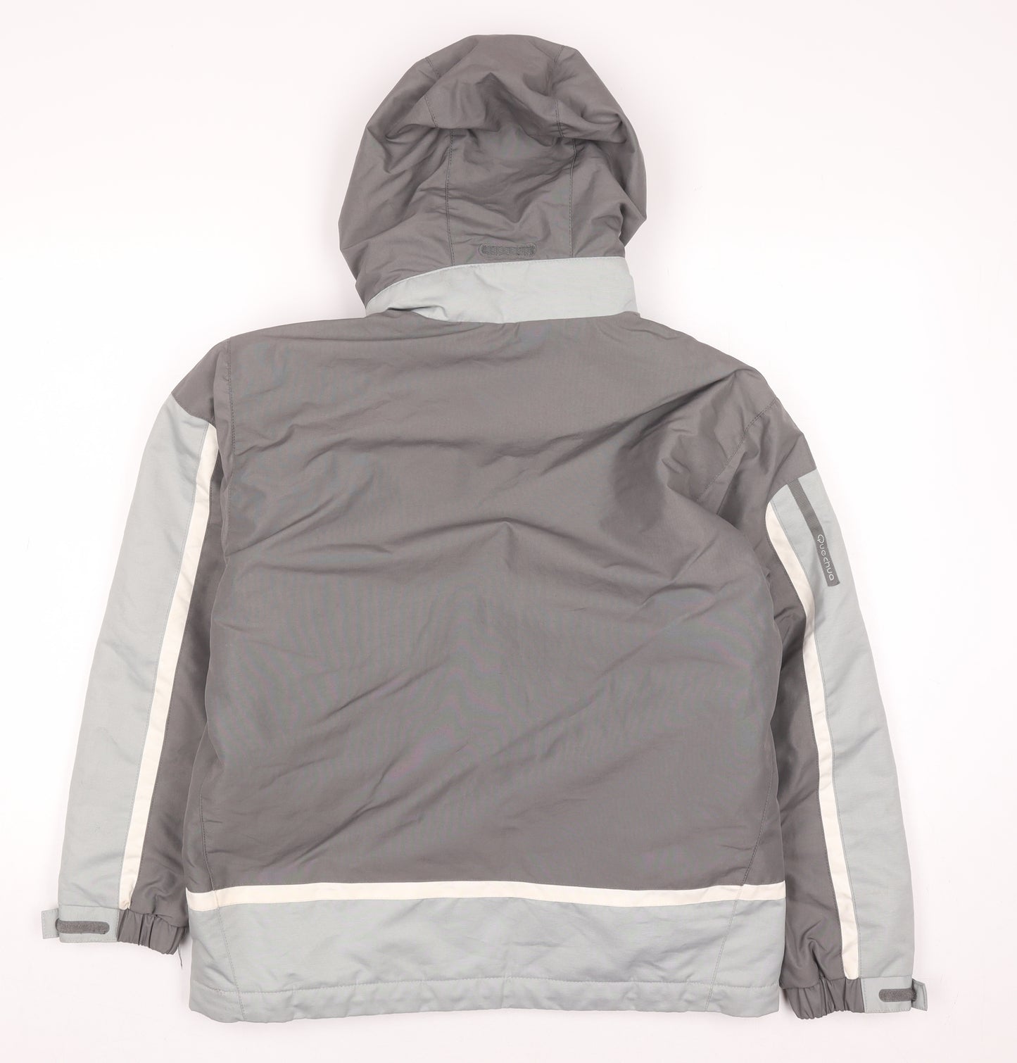 Quechua Boys Grey Waterproof Ski Jacket Hooded Lined 12 Years