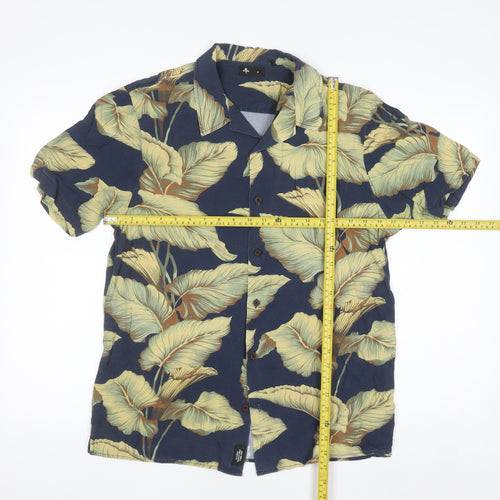 Thrills Men's Blue Hawaiian Rayon Short Sleeve Button-Up Shirt M