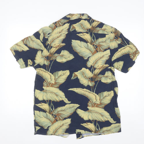 Thrills Men's Blue Hawaiian Rayon Short Sleeve Button-Up Shirt M